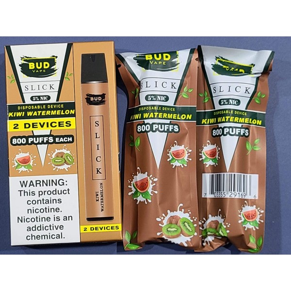 Bud Vape Slick [2 pack] - 1600 puffs - Kiwi Watermelon