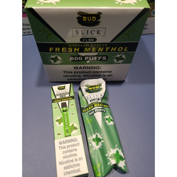 Bud Vape Slick - 800 puffs - Fresh Menthol