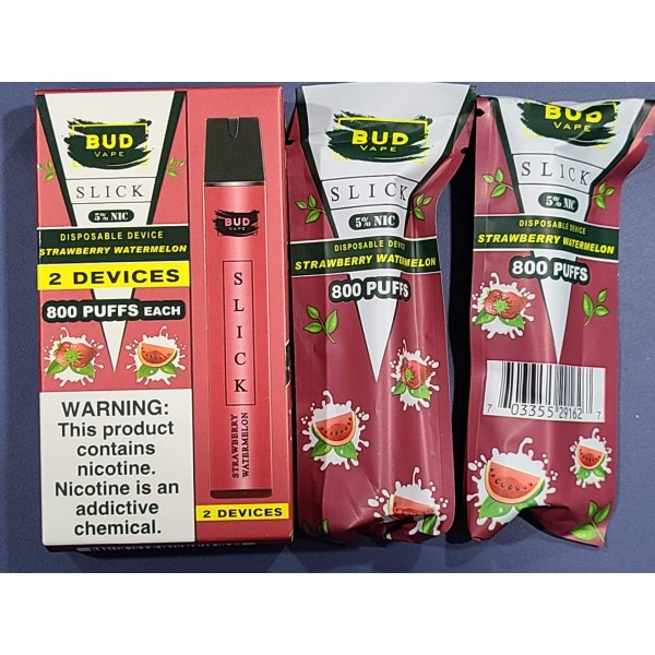 Bud Vape Slick [2 pack] - 1600 puffs - Strawberry Watermelon